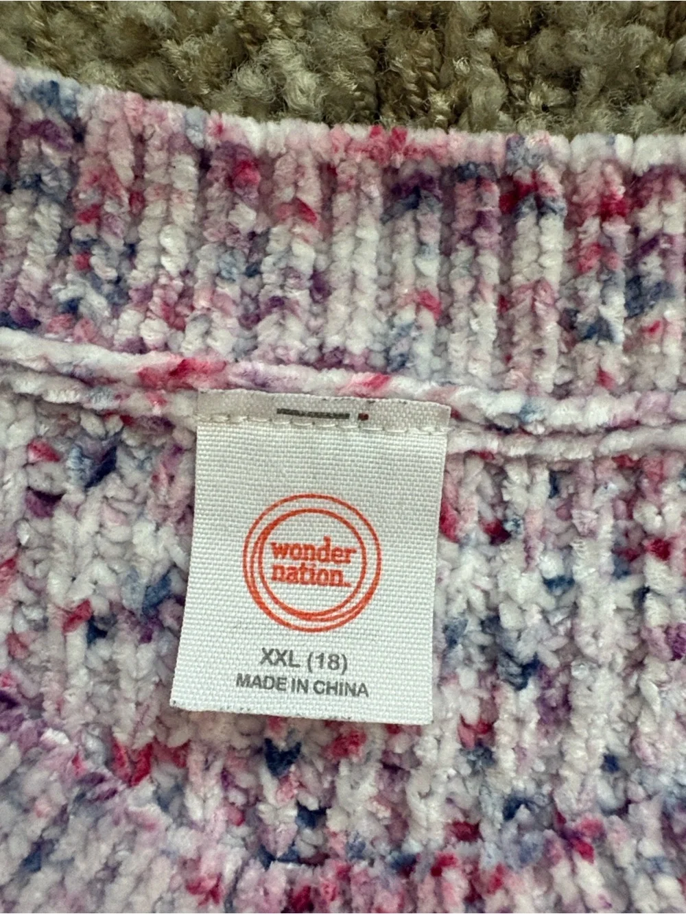 wonder nation Pink and Cream Speckled Sweater